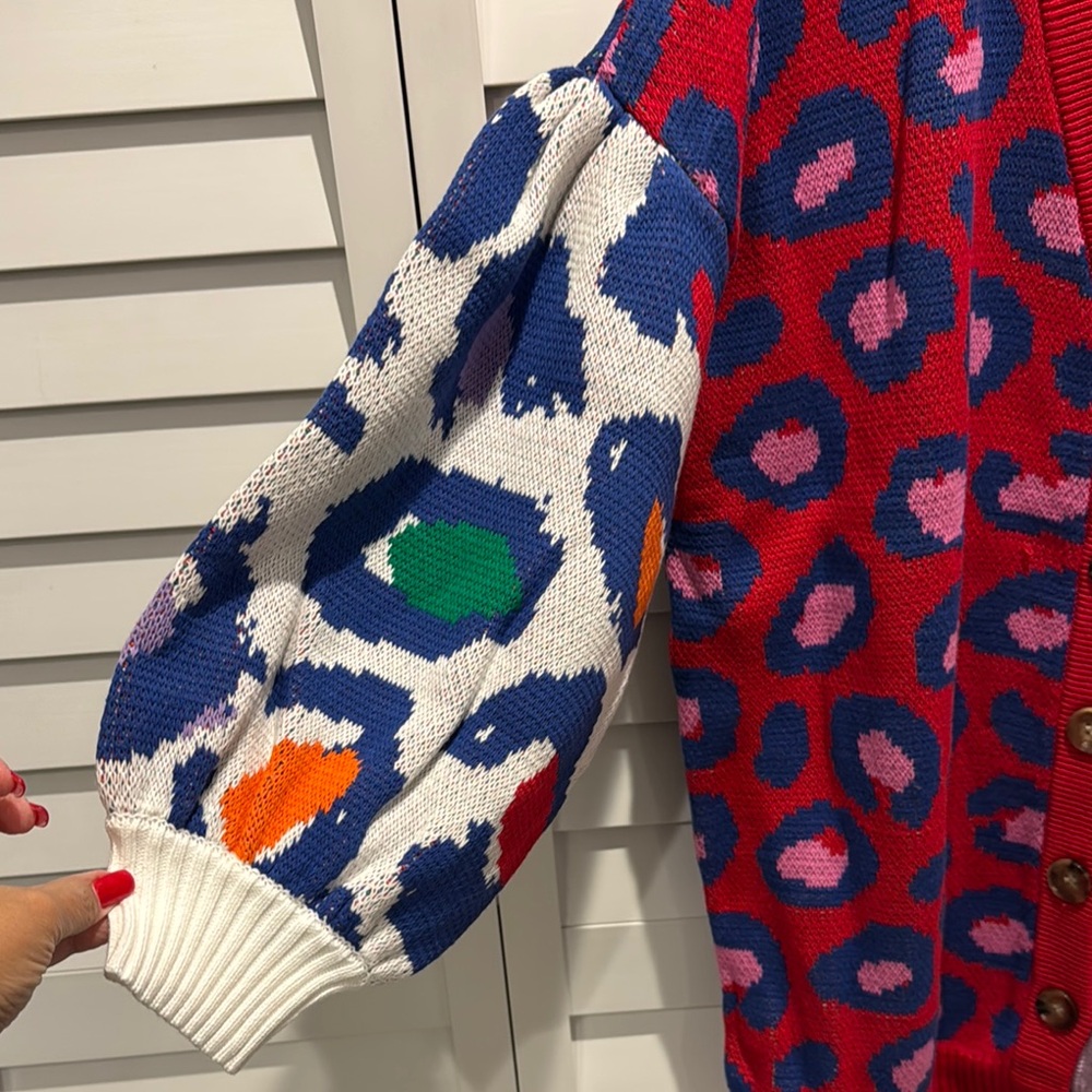 FARM Rio NWT Oversized Leopard POP Cardigan in 100% Cotton(sold out online) - Picture 7 of 13